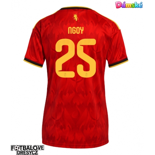 Belgie Nathan Ngoy #25 Dámské Domácí Dres MS 2026 Krátký Rukáv Belgie Nathan Ngoy #25 Dámské Domácí Dres MS 2026 Krátký Rukáv